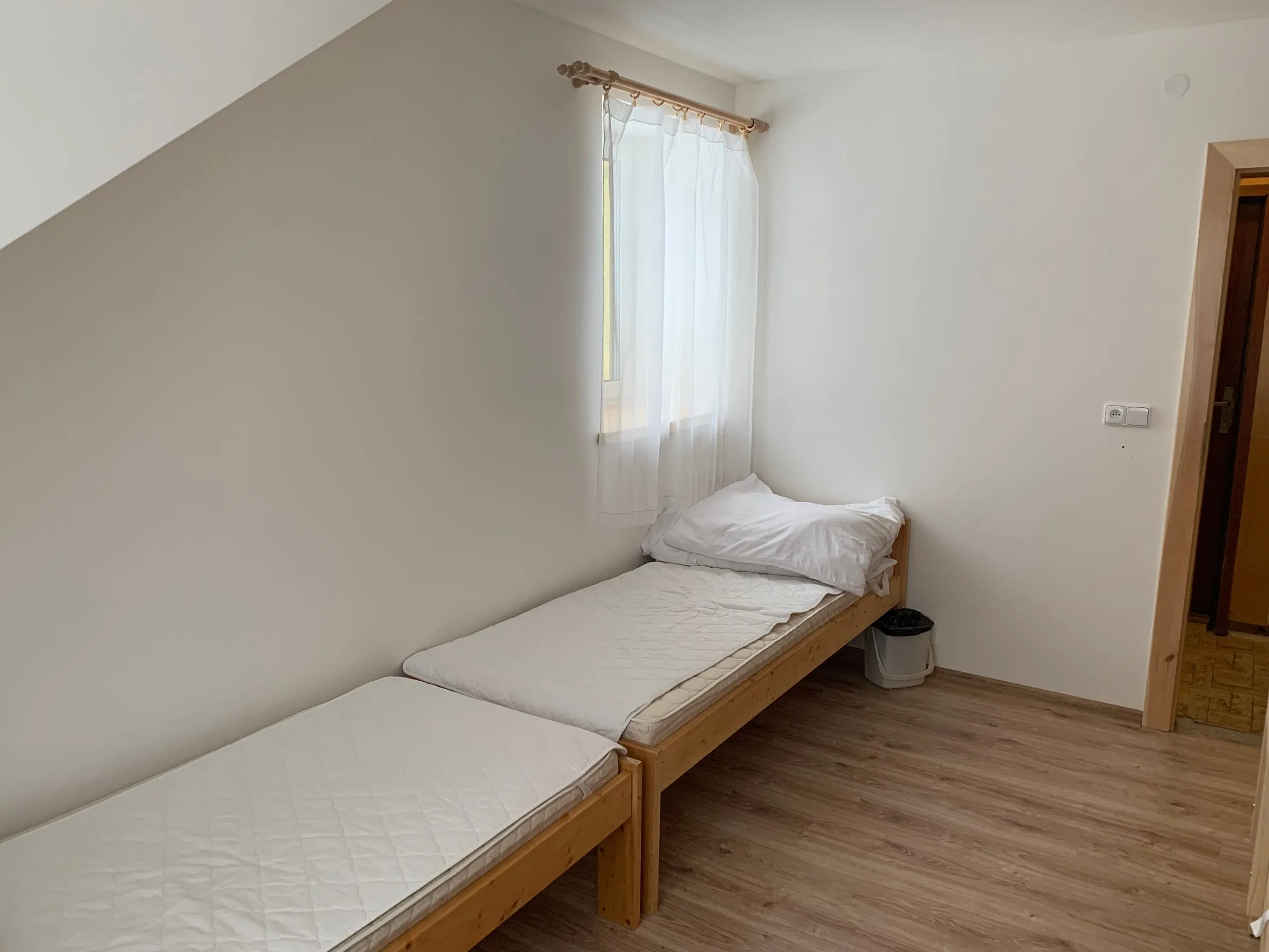 Attic room with two beds